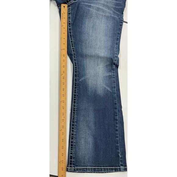 Women's Size 18 Lane Bryan Boot Leg Medium Wash Back Pocket Embroidery Stretch - Picture 7 of 7